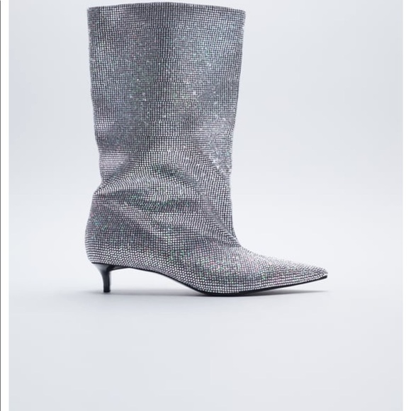 ZARA Heeled Sparkly Boot - Picture 2 of 3
